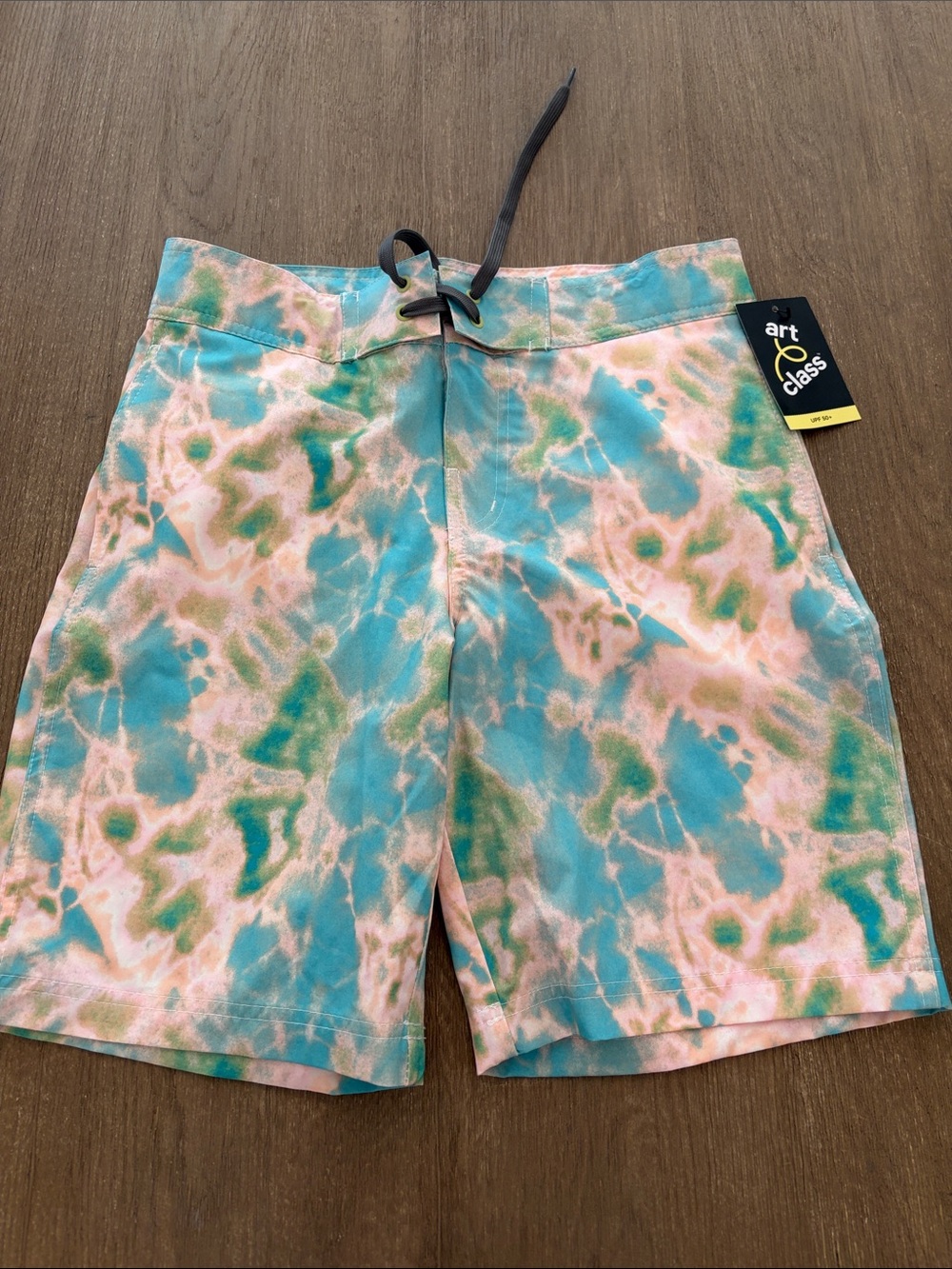 art class Teal Pink Green Tie-Dye Swim Shorts